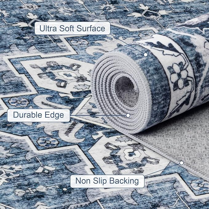 10x12 Area Rugs Living Room: Washable Boho Rug - Image 7
