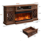OKD 3-Sided Glass Farmhouse Fireplace TV Stand - Image 2