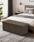GLAXYFUR 43 Inches Folding Storage Ottoman Bench, Storage Chest, Footrest - Image 2