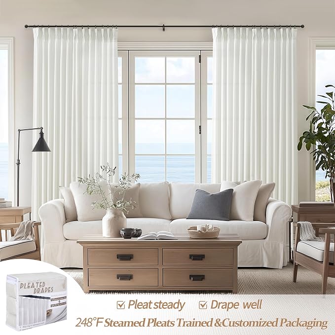 High Ceiling Pure White Extra Long 120 Inch Curtains - Image 4