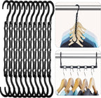 HOUSE DAY Space Saving Hangers Black, 16 Pack, Smart Closet Organizer Space by HOUSEDAY