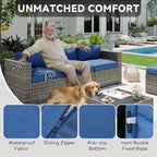 Aoxun Patio Furniture Sets, 15-Piece Outdoor Patio Furniture - Image 4