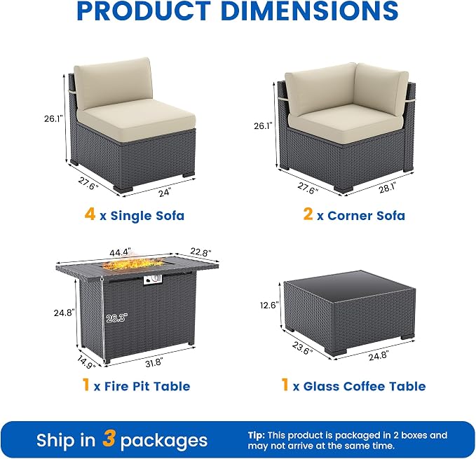 8 Piece Patio Furniture Set - Image 8