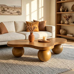 46" Cloud Coffee Table with 3 Ball Legs, Modern Irregular Center Table - Image 7