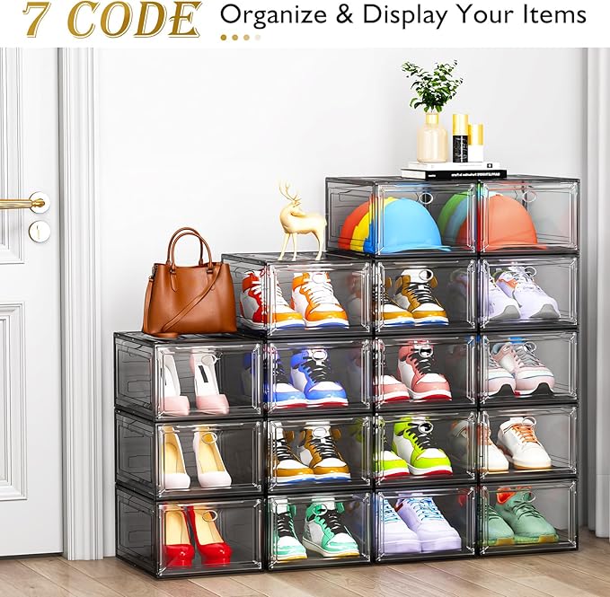 7 code Large Clear Shoe Boxes Organizer【Thicker Material】 Stronger Shoe Box - Image 5