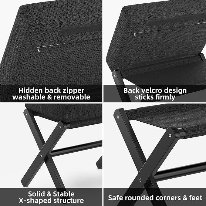 BAMBOOHOMIE Foldable Foot Stool Ottoman, Small Padded Foot Rest - Image 4