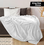 Utopia Bedding Ultra Soft Fleece Bed Blanket King Size White | Microfiber Plush - Image 2