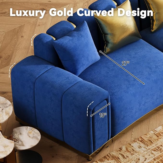 104" Oversized Velvet Chesterfield Couch - Image 7