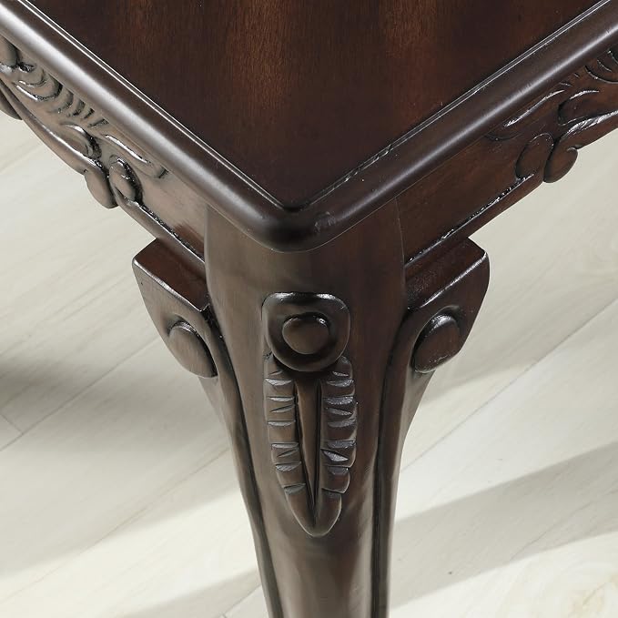 Roundhill Furniture Traditional Ornate Detailing Wood Coffee Table, Dark Cherry - Image 5