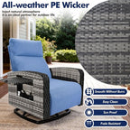 ZZW Outdoor Recliner Chair, Wicker Patio Recliners - Image 5
