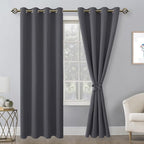 Blackout Curtains for Bedroom, 52 x 84 Inches Long, Dark Grey | Thermal - Image 8