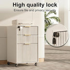 3 Drawers Fluted Mobile File Cabinet - Image 6