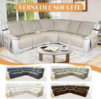 HDCAXKJ Reclining Sectional Couch Covers L Shape Recliner Sofa Middle Console - Image 3