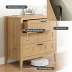 GarveeLife 3 Dresser Drawer for Bedroom, 27.6" Wide Wood Bedside Table for - Image 4