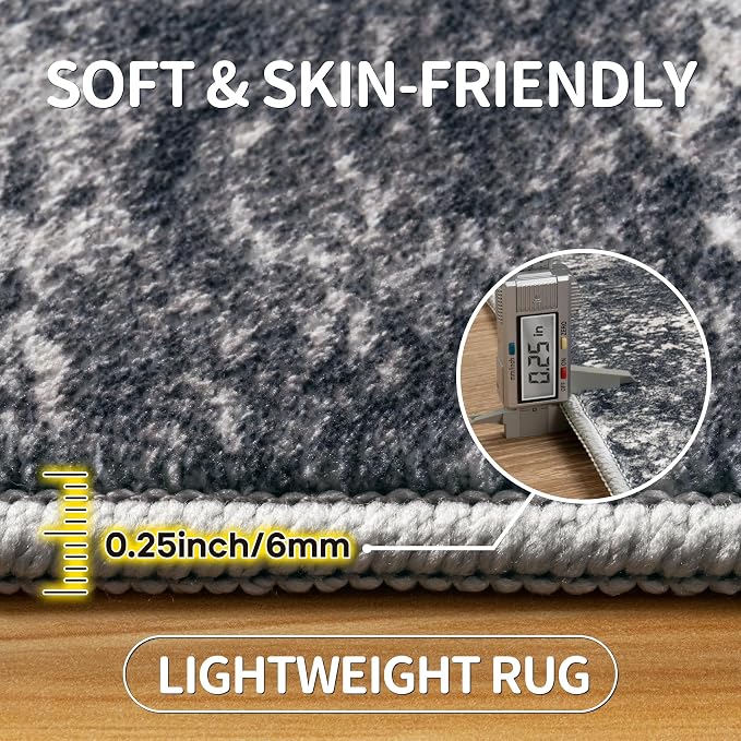 Aelenmu 8x10 Area Rugs for Living Room Bedroom Dining Room Washable Black | - Image 6