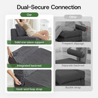 Convertible 4-in-1 Folding Sofa Bed Boneless Sleeper Chair Couch Foldable - Image 5