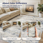 DMOYEST Area Rug Living Room Rugs 5x8 Washable Abstract Beige Blue Carpet | - Image 8