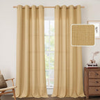 Semi Sheer Linen Curtains 90 Inch by LAMIT