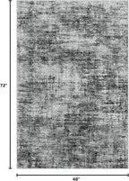 4x6 Area Rugs for Living Room: Washable Abstract Black Badroom Carpet | - Image 2