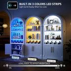 Vlsrka 71" Tall Arched Wine Bar Cabinet - Image 4