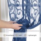 Furman Sheer Curtains 72 inches Long 2 Panels Set, Light Filtering Top Rod - Image 5