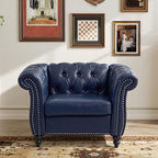 Mid-Century Sofa Chair, Faux Leather Accent Chair - Image 3
