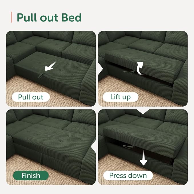 HONBAY Sectional Sleeper Sofa Bed - Image 5