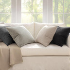 MIULEE Neutral Cream/Grey Decorative Pillow Covers 18x18 Inch Set of 4 Boho - Image 3