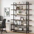 OtterOasis Bookshelf Set, Heavy Duty 6-Tier Industrial Bookcase, 120lbs Shelf - Image 6