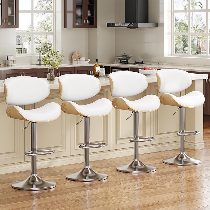 YaFiti Swivel Bar Stools Set of 4 by YaFiti