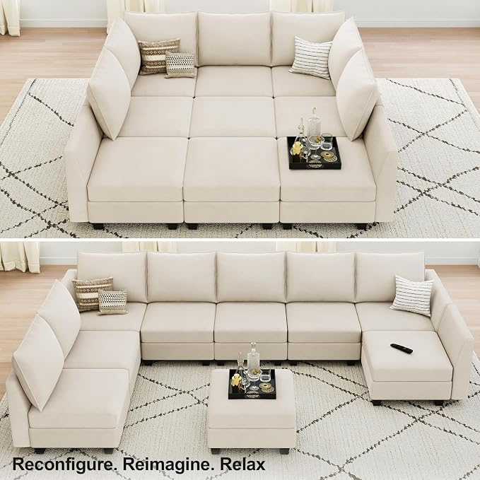 Belffin Large Modular Sectional Sofa Sleeper Couch - Image 5