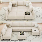 Belffin Large Modular Sectional Sofa Sleeper Couch - Image 5