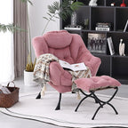 MBOOYOME Lazy Chair with Folding Ottoman, Modern Accent Armchair with Armrests - Image 8