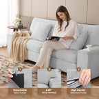 DOPEDIO Modern Living Room Sofa Set, 71.25" Chenille Loveseat - Image 3