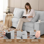 DOPEDIO Modern Living Room Sofa Set, 88.58" Chenille Loveseat - Image 4