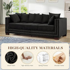 2 Piece Velvet Couch and Loveseat Sets, Mid Century Modern Couch - Image 6