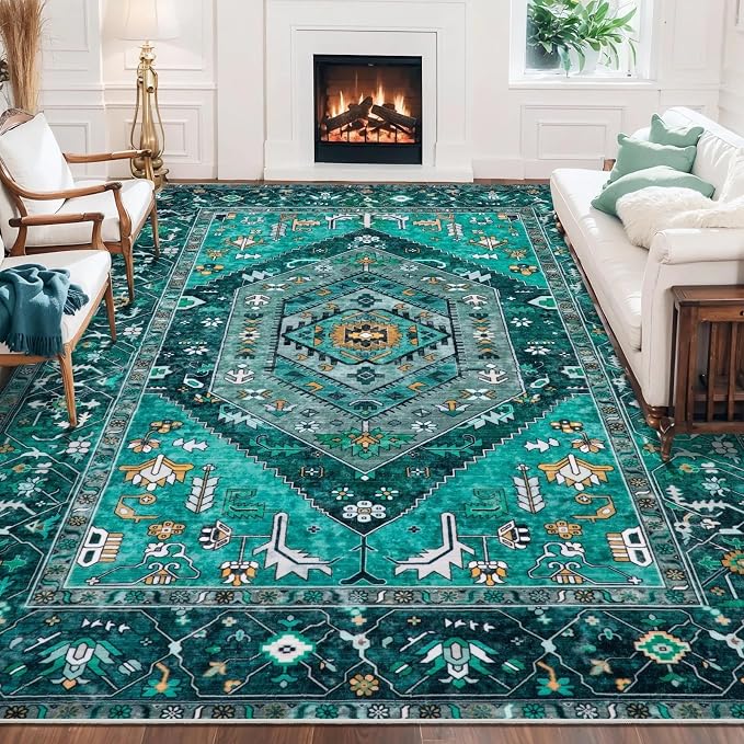 SERISSA 8x10 Washable Non Slip Boho Area Rug - Image 5