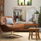 35x24 Inch Wavy Wooden Frame Mirror - Image 8