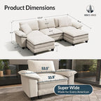 HERA'S HOUSE 124" Modular Sectional Sofa, Oversized U Shaped Couches - Image 2