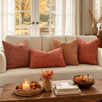 MIULEE Fall Decorative Couch Throw Pillow Covers 18x18 Burnt Orange 2 Pack | - Image 5