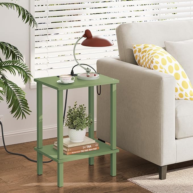 TUTOTAK End Table with Charging Station, Small Side Table with Outlets - Image 2
