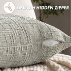 MIULEE Chenille Textured Throw Pillow Covers Light Grey 18x18 Set of 2 | Slubby - Image 6