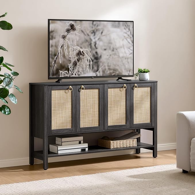 SICOTAS Rattan Sideboard Buffet Cabinet - Image 8