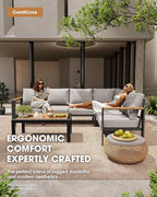 Outdoor Aluminum Patio Furniture Set 11 Seats, Patio Sectional Corner Couch Set - Image 2