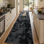 2x10 Tie-dye Dark Grey Runner Rug Washable Non-Slip by Unknown