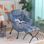 Tiita Lazy Chair with Ottoman, Comfy Leisure Sofa Reading Chair with Footrest - Image 7