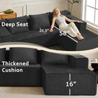 ANONER 103" Modern L Shaped Modular Sectional, L-Shape Cloud Sectional Sofa - Image 2