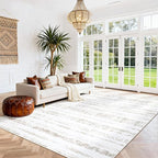 8x10 Washable Area Rugs for Living Room, Dining Room- Morocco White | Boho - Image 7
