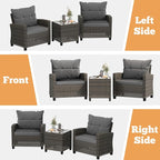 Shintenchi 3 Pieces Patio Furniture Set 3 Pieces PE Rattan Wicker Chairs - Image 5