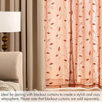 MIULEE Burnt Orange Sheer Fall Curtains 2 Panels Leaf Patterned, W52 x L84 | - Image 7